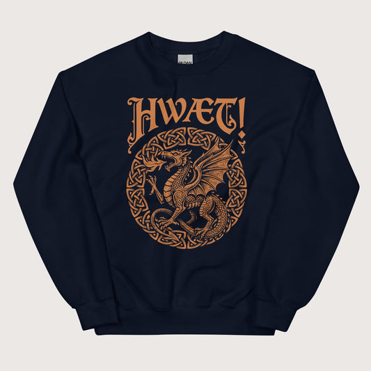 Navy Hwaet Dragon Sweatshirt - history buff gift by HistoHead