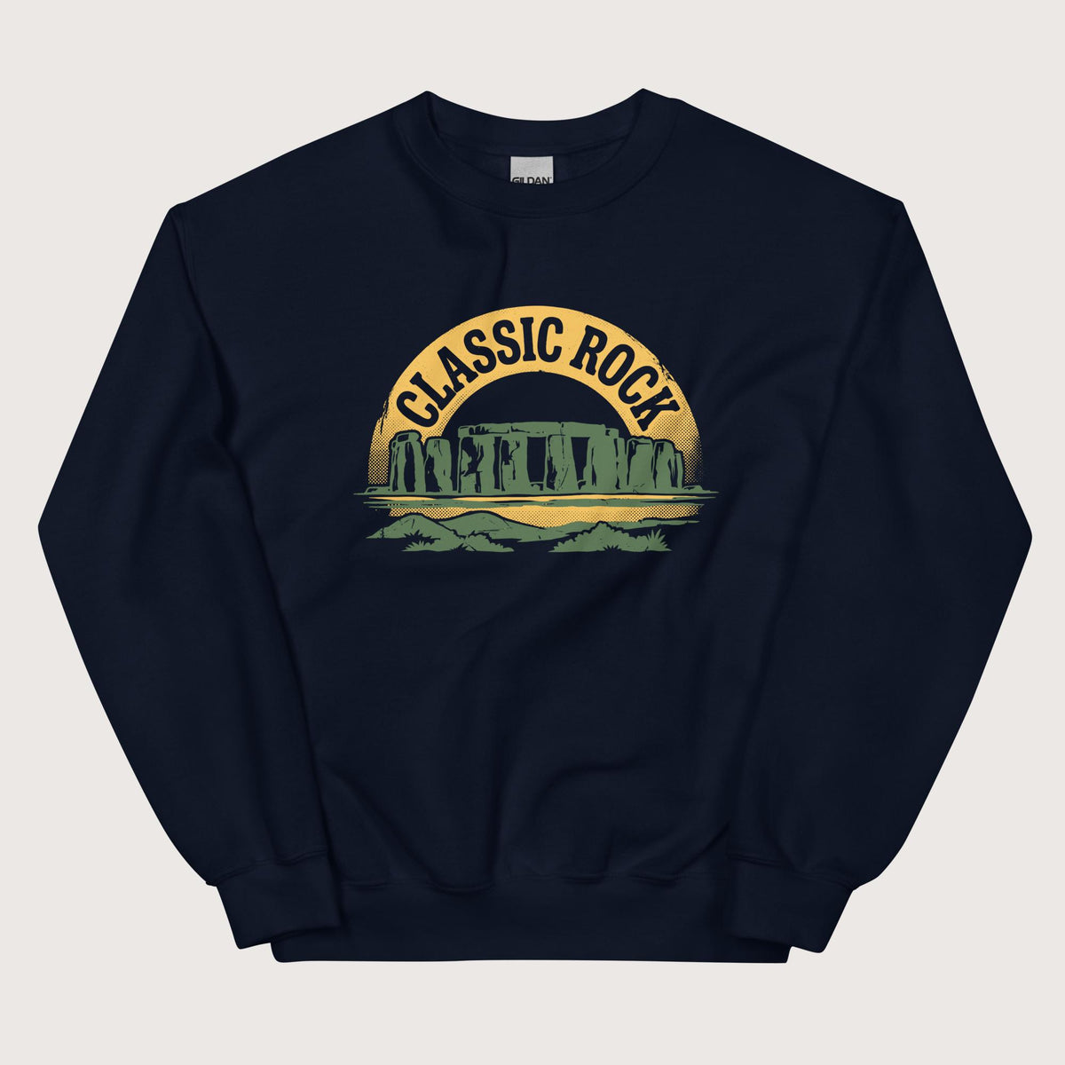 Navy Stonehenge Classic Rock Sweatshirt - history buff gift by HistoHead