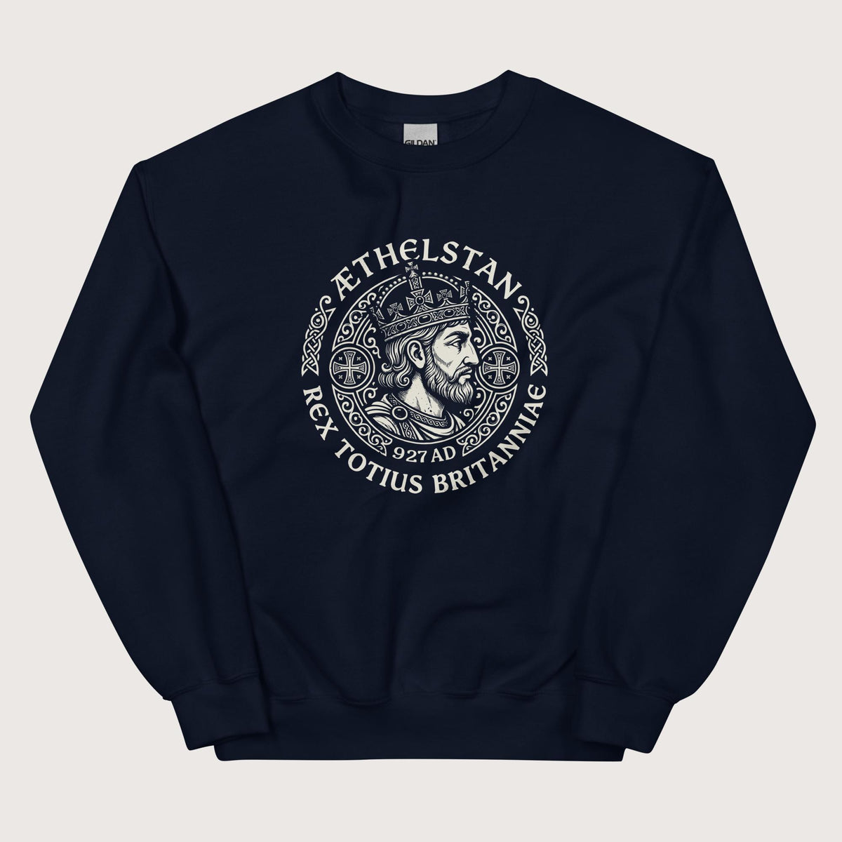 Navy Æthelstan King of All Britain Sweatshirt - history buff gift by HistoHead