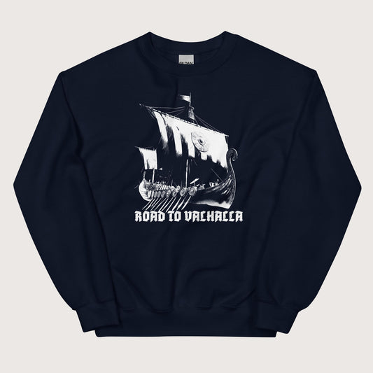 Navy Road to Valhalla Sweatshirt - history buff gift by HistoHead