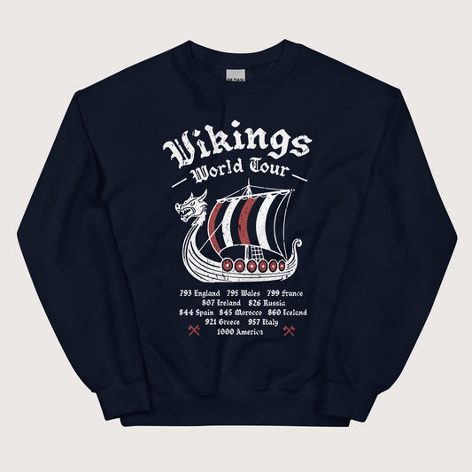 Navy Vikings World Tour Sweatshirt - history buff gift by HistoHead