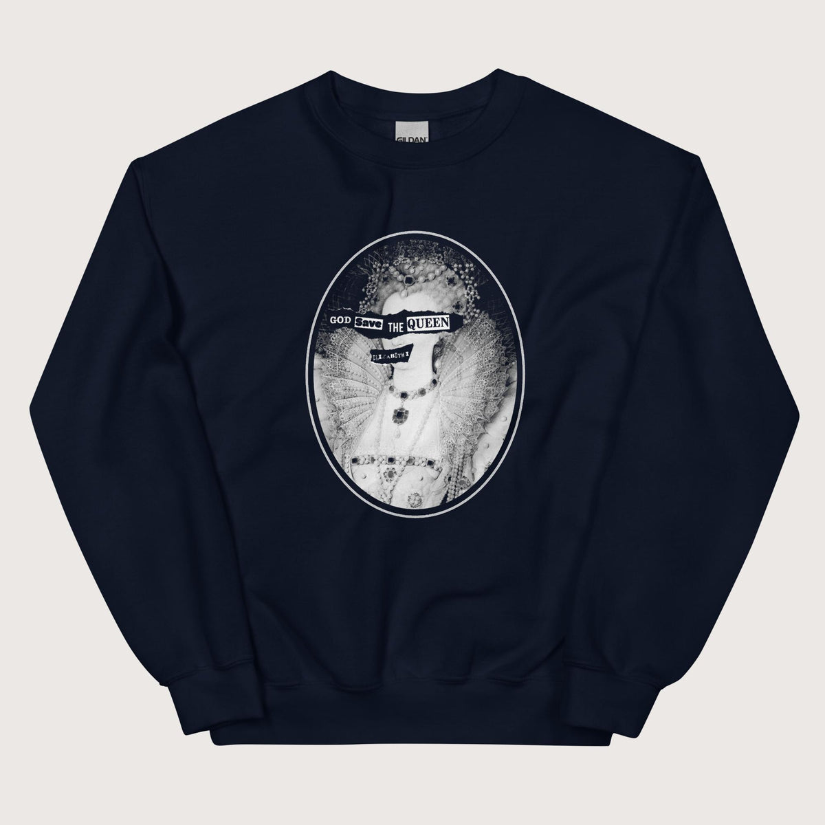 Navy God Save the Queen Elizabeth I Sweatshirt - history buff gift by HistoHead