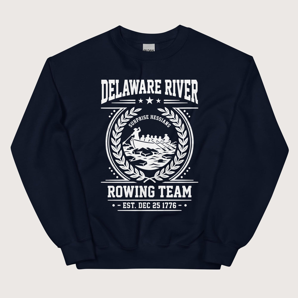 Navy Delaware River Rowing Team Sweatshirt - history buff gift by HistoHead