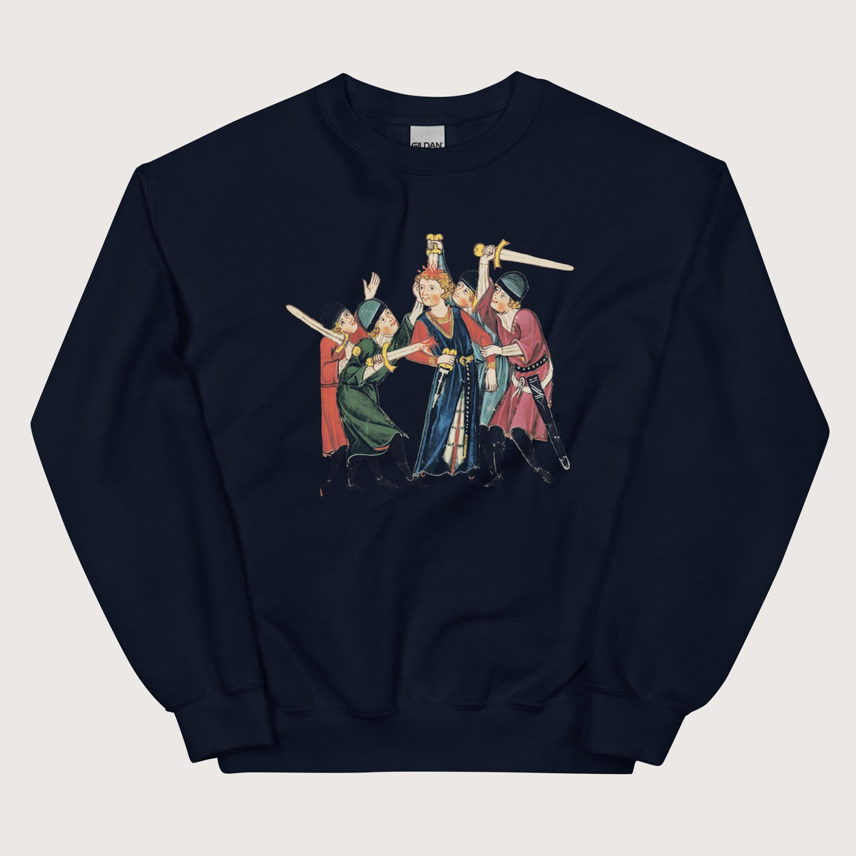 Navy Medieval Positivity Sweatshirt - history buff gift by HistoHead