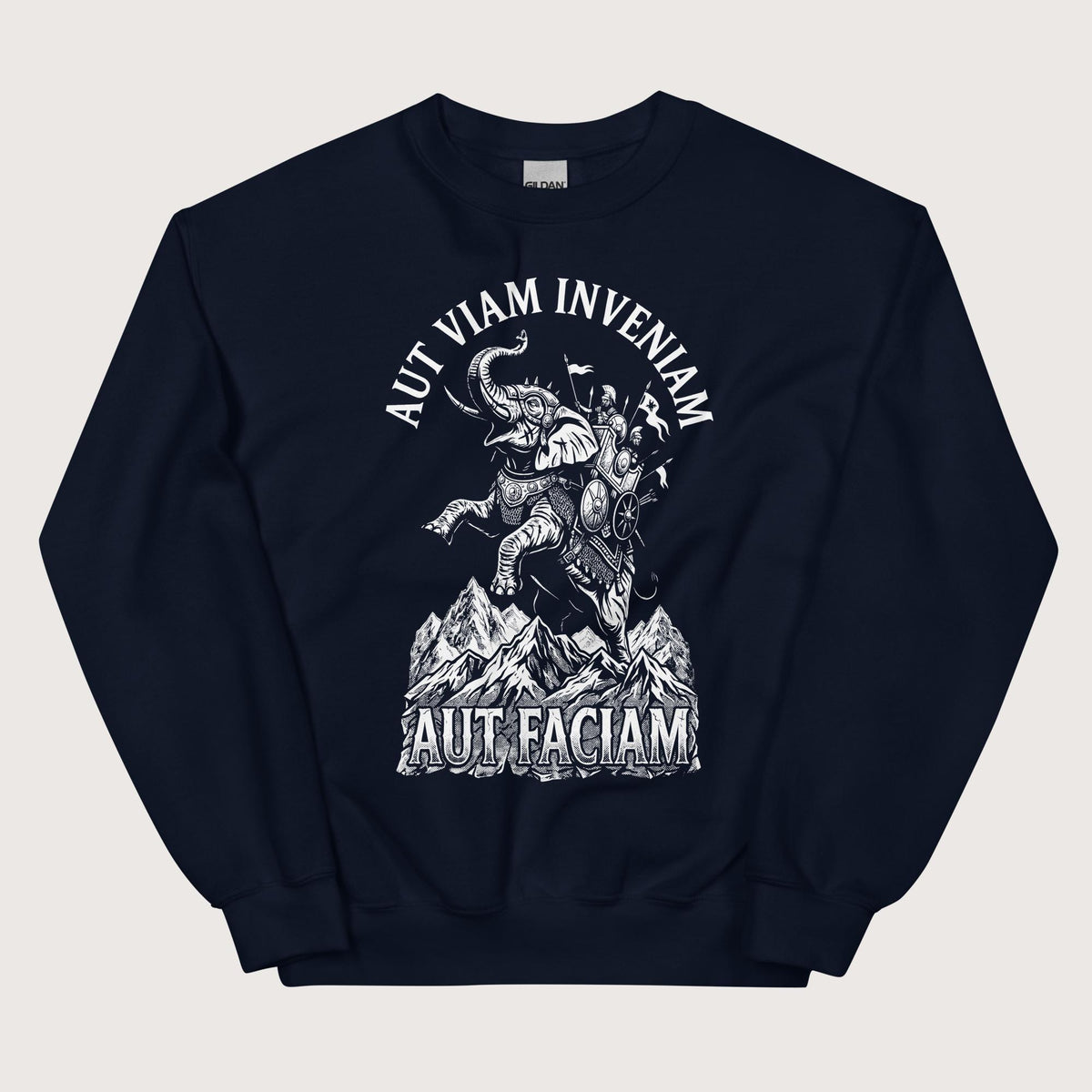 Navy Aut Viam Inveniam Hannibal Quote Sweatshirt - history buff gift by HistoHead
