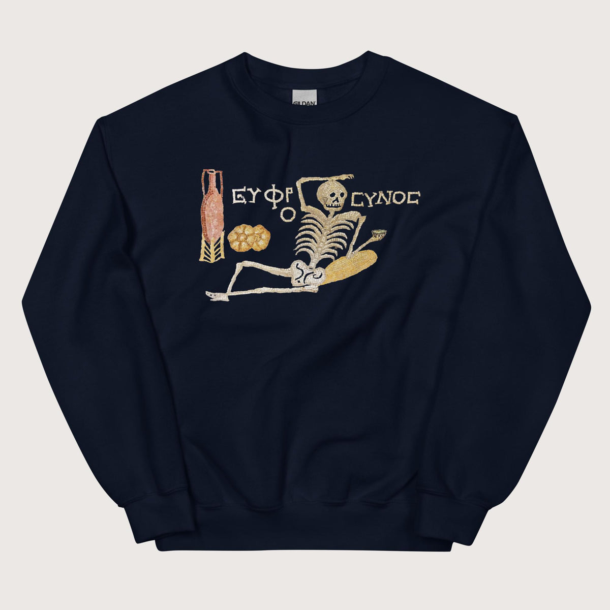 Navy Skeleton Mosaic Sweatshirt - history buff gift by HistoHead