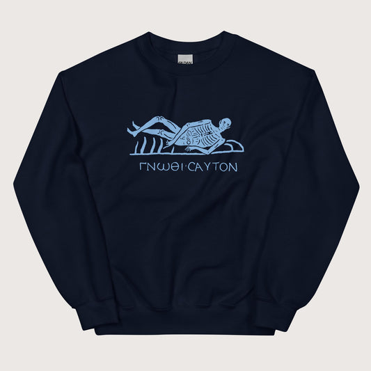Navy Know Thyself Skeleton Sweatshirt - history buff gift by HistoHead