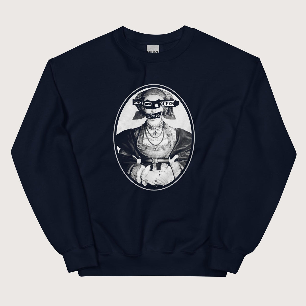 Navy God Save the Queen Anne of Cleves Sweatshirt - history buff gift by HistoHead