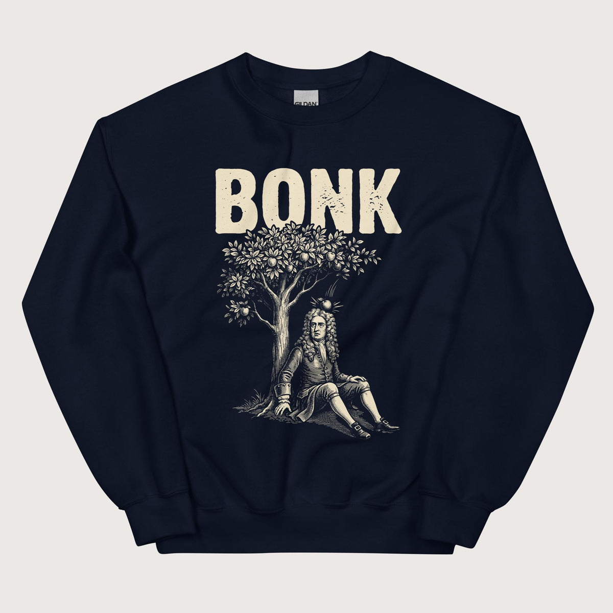 Navy Newton Bonk Sweatshirt - history buff gift by HistoHead