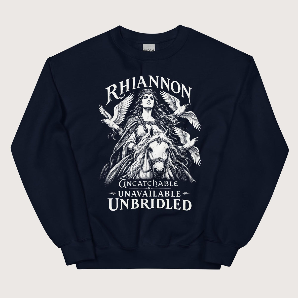 Navy Rhiannon Uncatchable Unavailable Unbridled Sweatshirt - history buff gift by HistoHead