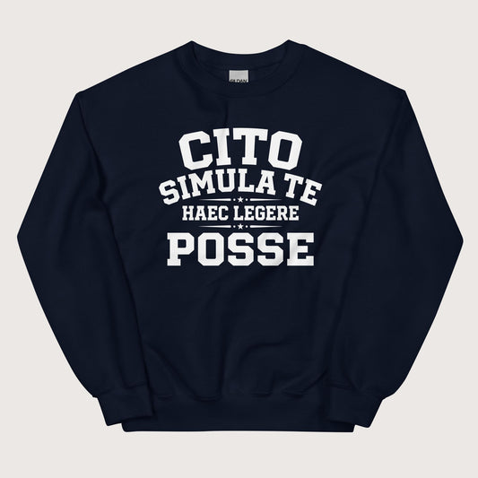Navy Latin Quick Pretend You Can Read This Sweatshirt - history buff gift by HistoHead