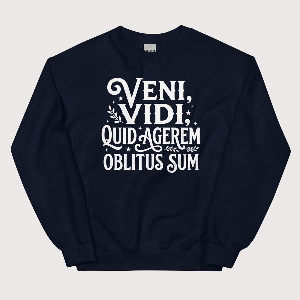 Navy Latin I Came I Saw I Forgot I Was Doing Sweatshirt - history buff gift by HistoHead