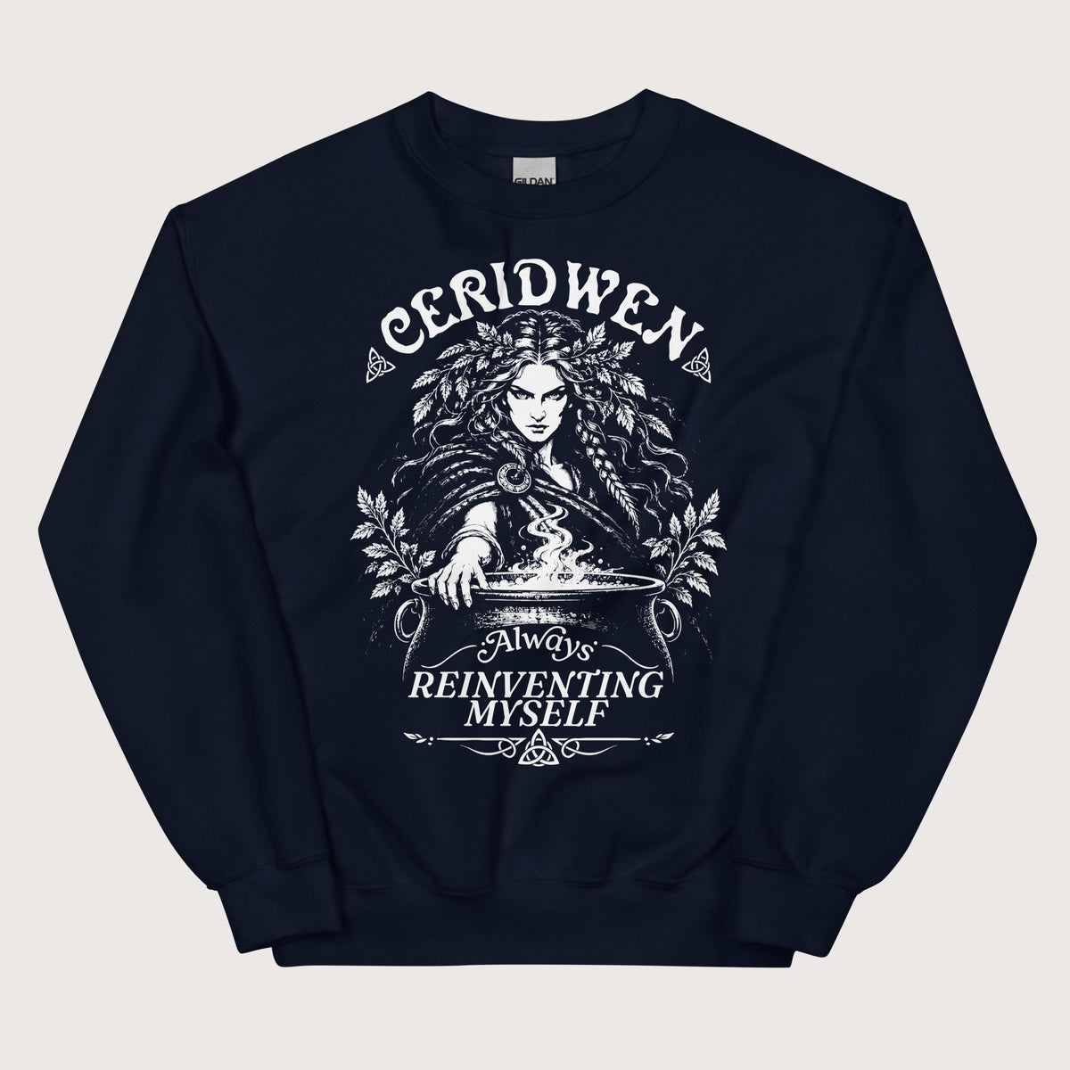 Navy Ceridwen Always Reinventing Myself Sweatshirt - history buff gift by HistoHead