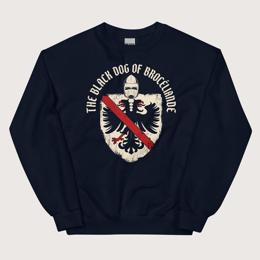 Navy Du Guesclin The Black Dog of Brocéliande Sweatshirt - history buff gift by HistoHead