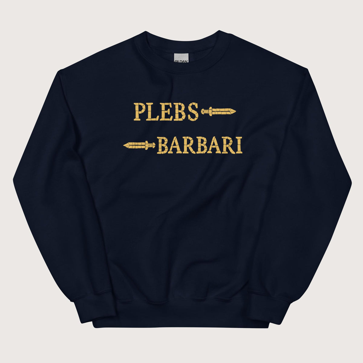 Navy Mosaic Plebs or Barbari Sweatshirt - history buff gift by HistoHead