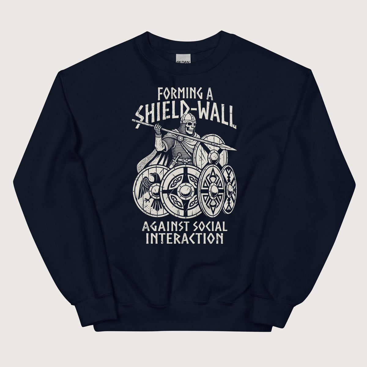 Navy Shieldwall Against Social Interaction Sweatshirt - history buff gift by HistoHead