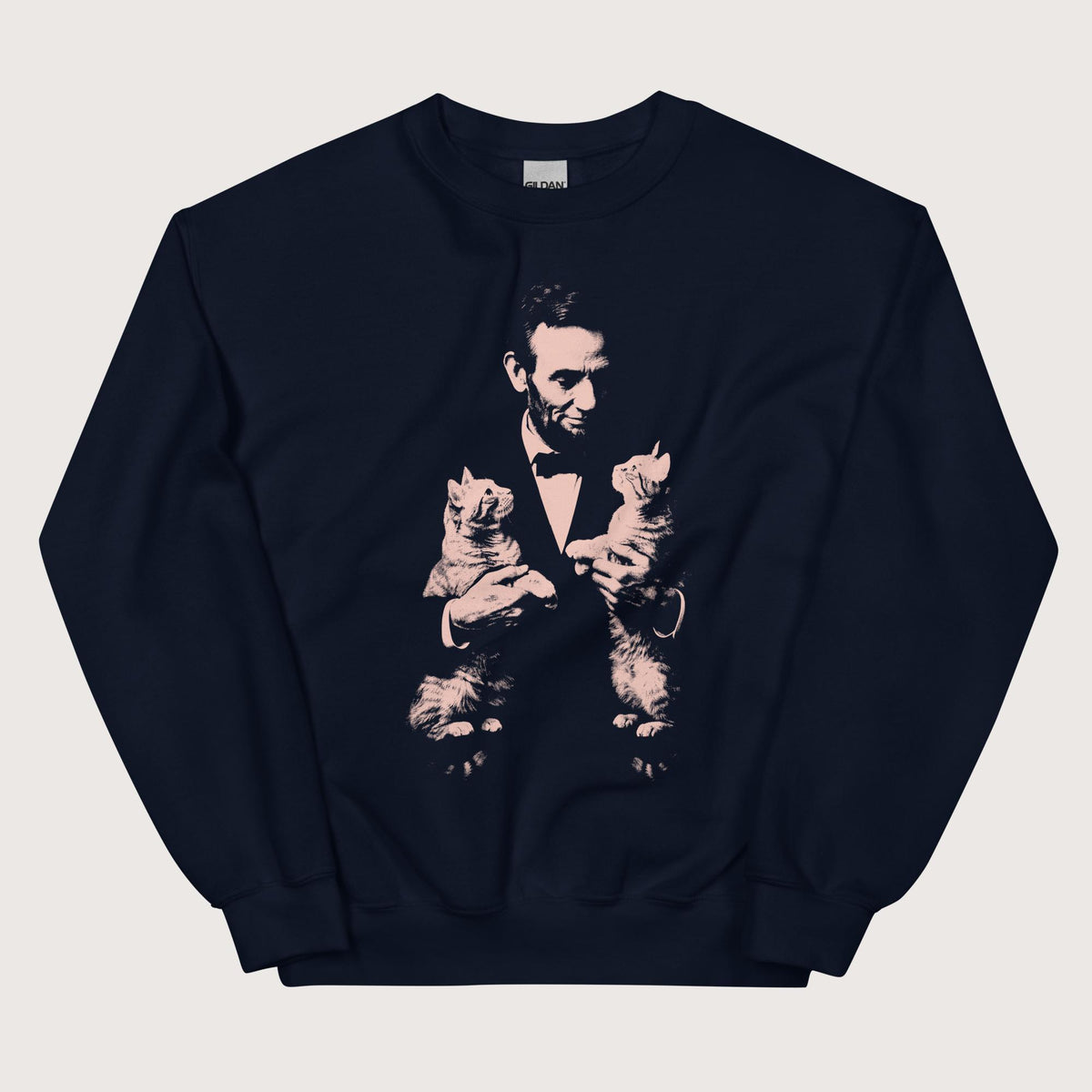 Navy Lincoln Kittens Sweatshirt - history buff gift by HistoHead