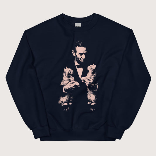 Navy Lincoln Kittens Sweatshirt - history buff gift by HistoHead