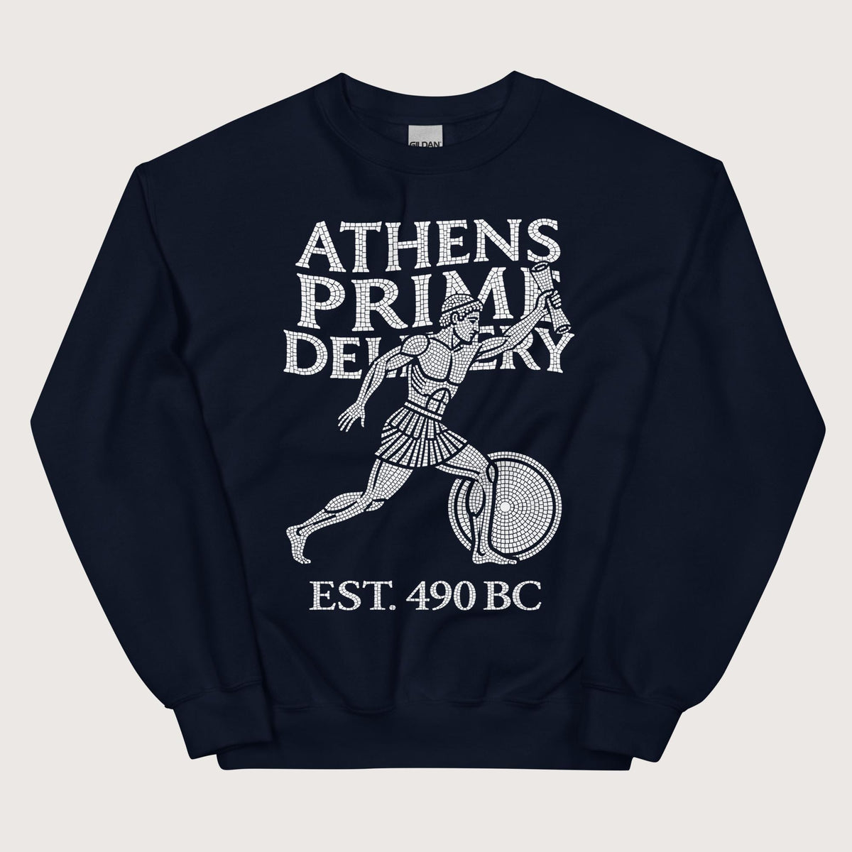 Navy Athens Prime Delivery Sweatshirt - history buff gift by HistoHead