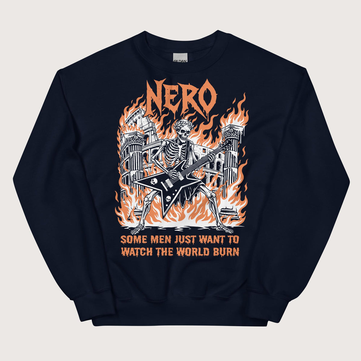 Navy Nero Watch the World Burn Sweatshirt - history buff gift by HistoHead