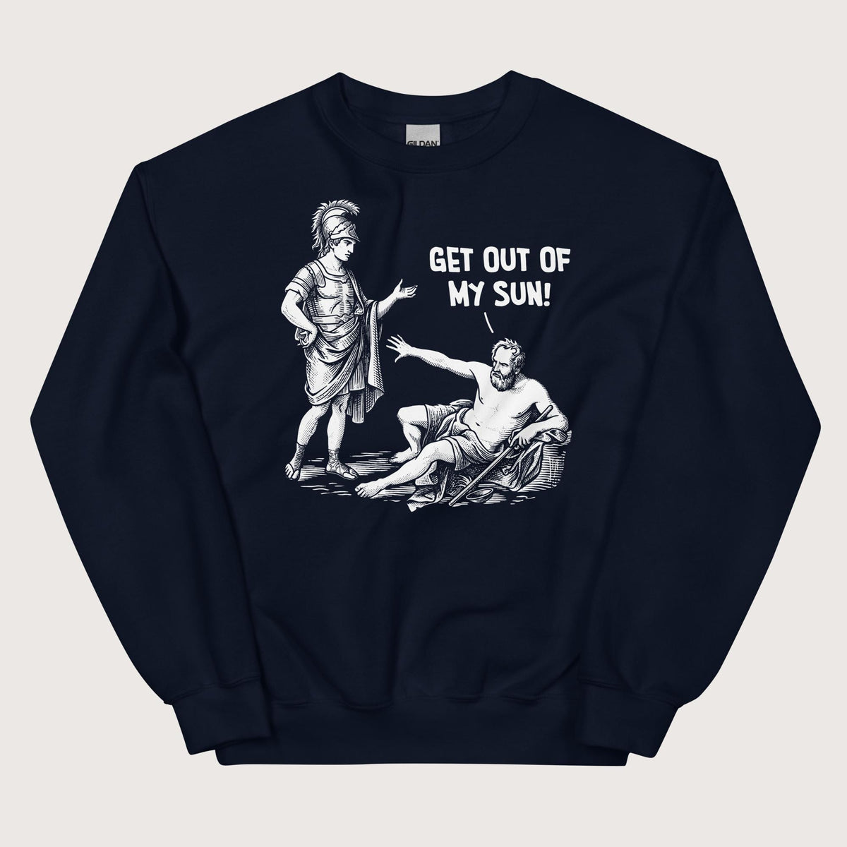 Navy Diogenes: Get Out of My Sun Sweatshirt - history buff gift by HistoHead
