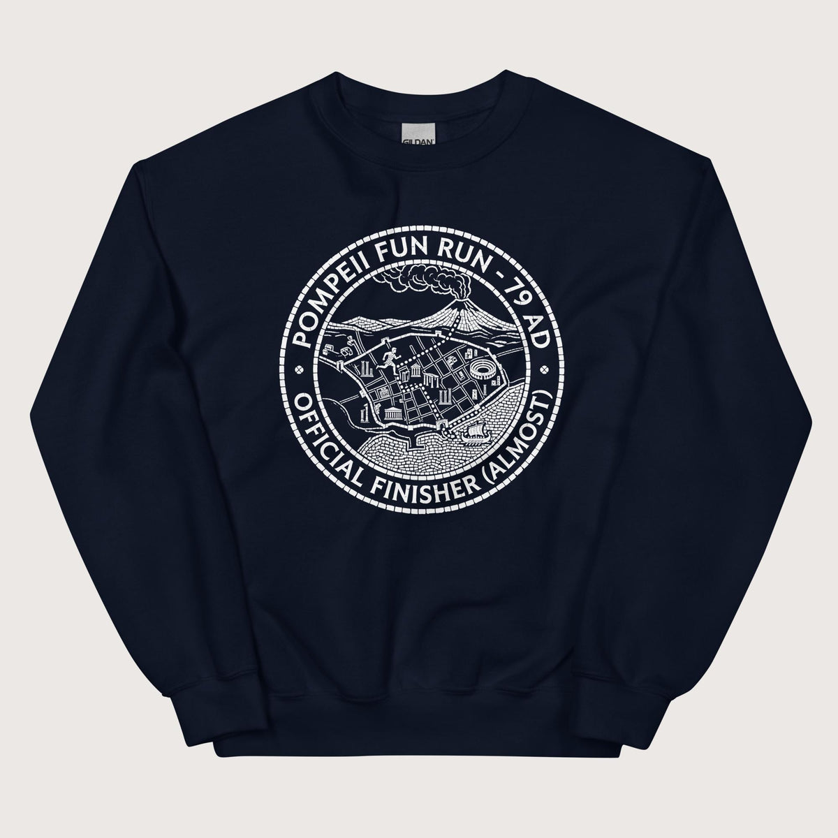 Navy Pompeii Fun Run Official Finisher Sweatshirt - history buff gift by HistoHead