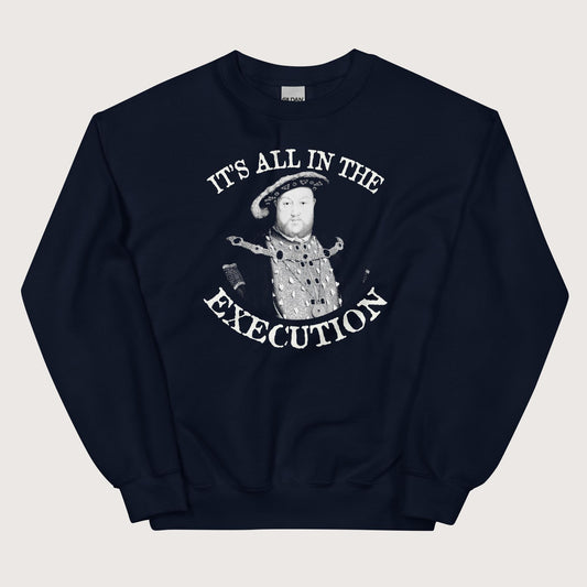 Navy Henry VIII Execution Sweatshirt - history buff gift by HistoHead
