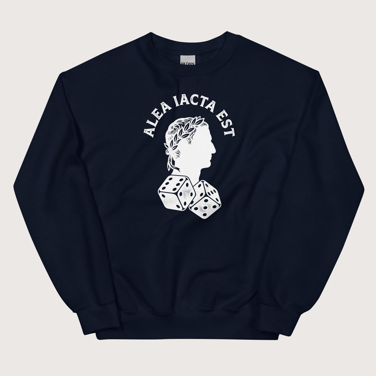 Navy Alea Iacta Est Caesar Quote Sweatshirt - history buff gift by HistoHead