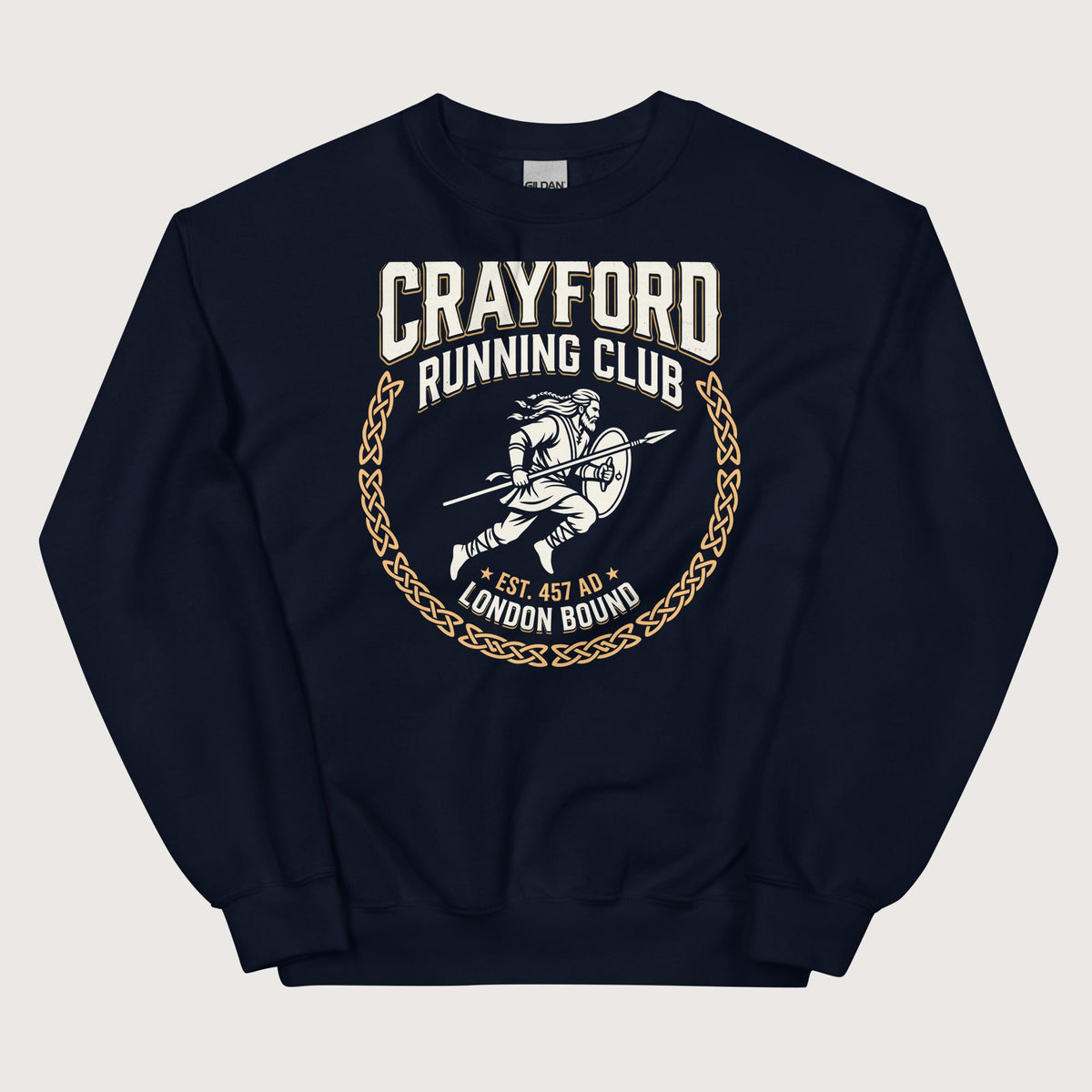 Navy Crayford Running Club Sweatshirt - history buff gift by HistoHead