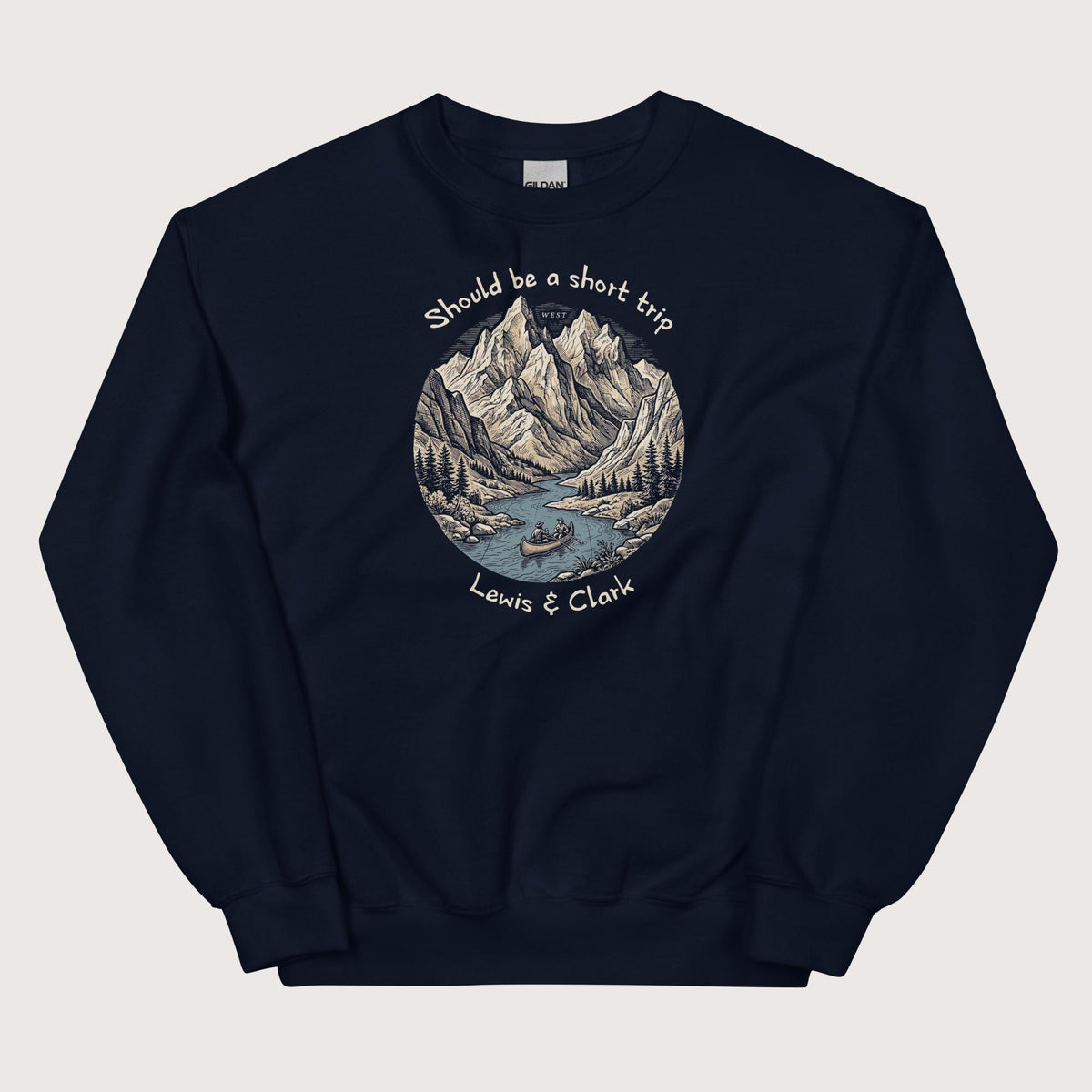 Navy Lewis & Clark Short Trip Sweatshirt - history buff gift by HistoHead
