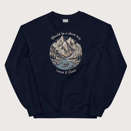 Navy Lewis & Clark Short Trip Sweatshirt - history buff gift by HistoHead