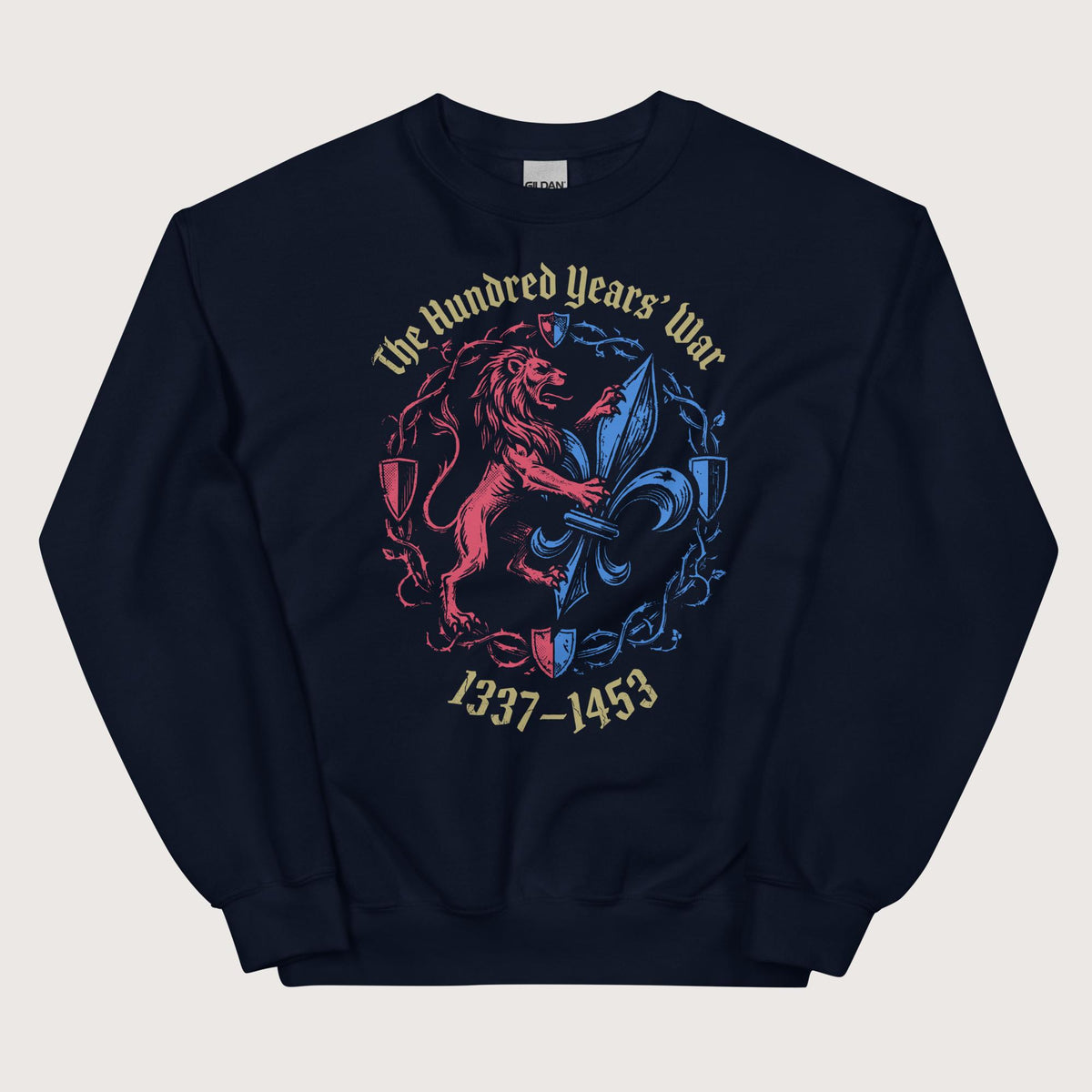 Navy The Hundred Years' War Sweatshirt - history buff gift by HistoHead