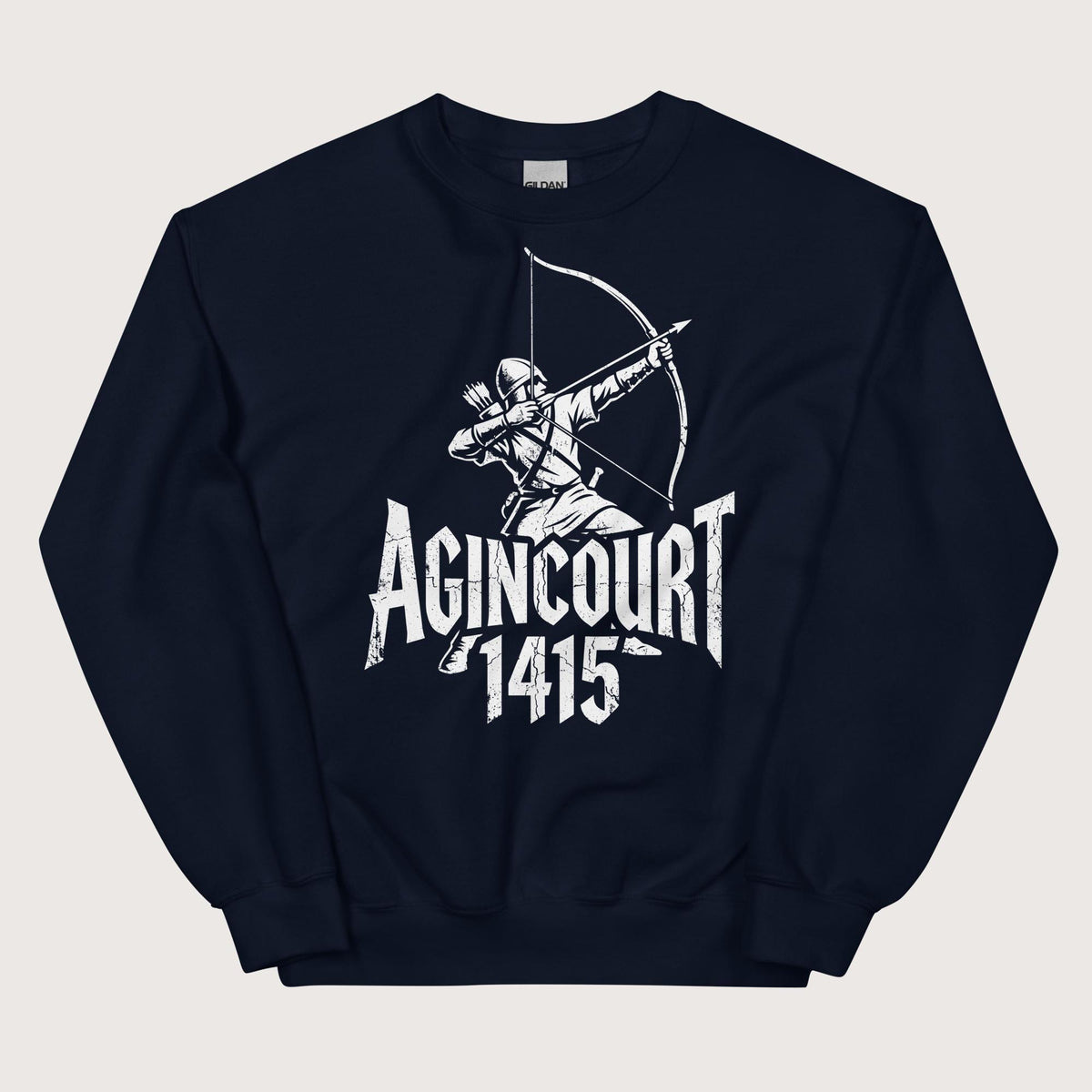 Navy Agincourt 1415 Longbowman Sweatshirt - history buff gift by HistoHead