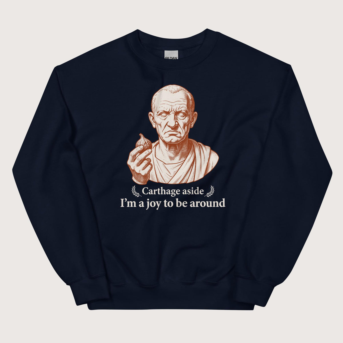 Navy Cato Carthage Aside I'm a Joy to Be Around Sweatshirt - history buff gift by HistoHead