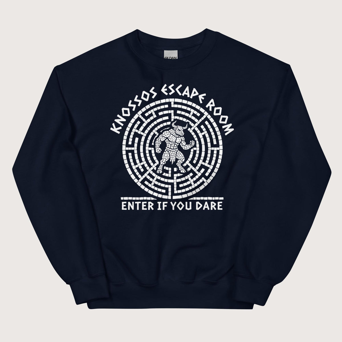 Navy Knossos Escape Room Enter If You Dare Sweatshirt - history buff gift by HistoHead