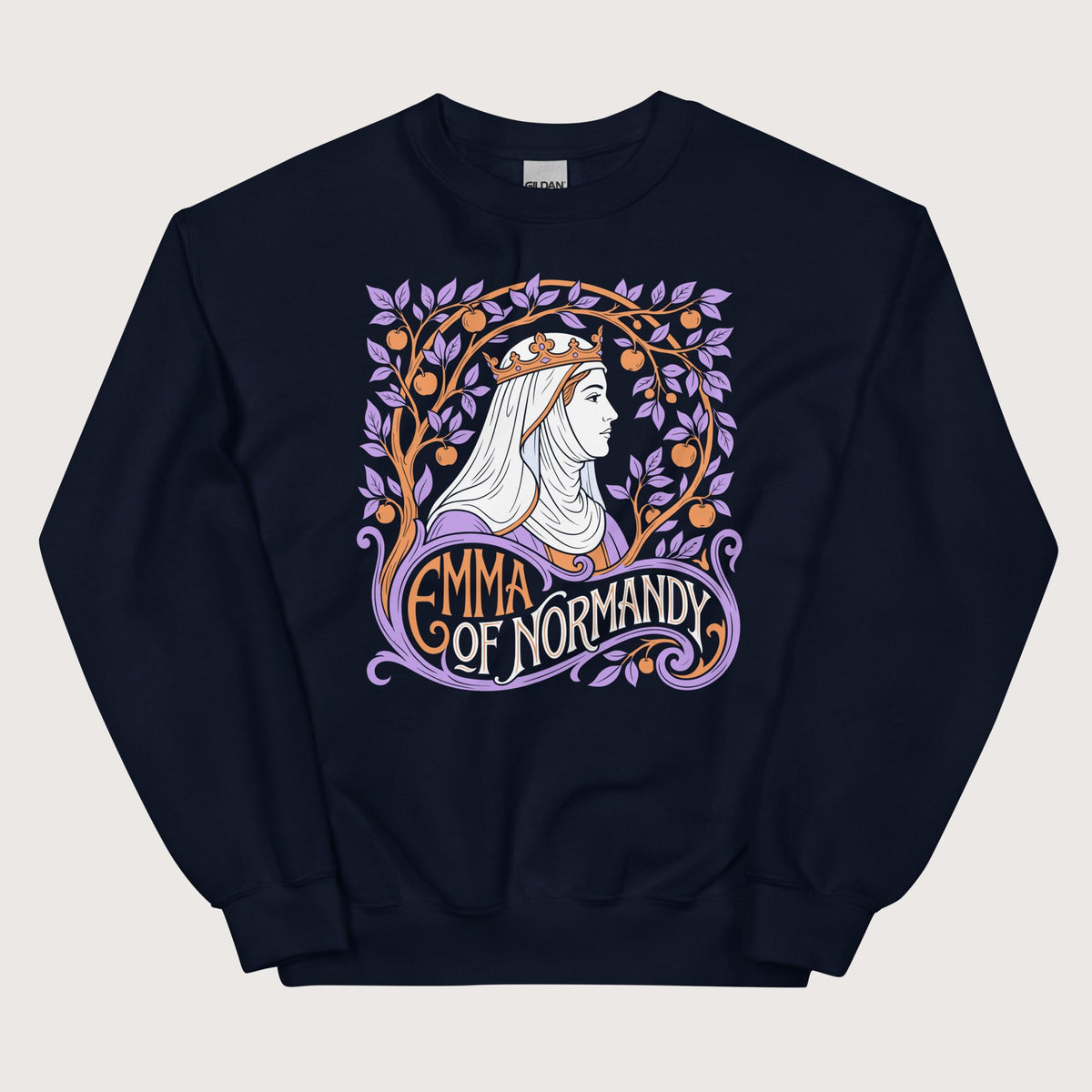 Navy Emma Of Normandy Sweatshirt - history buff gift by HistoHead
