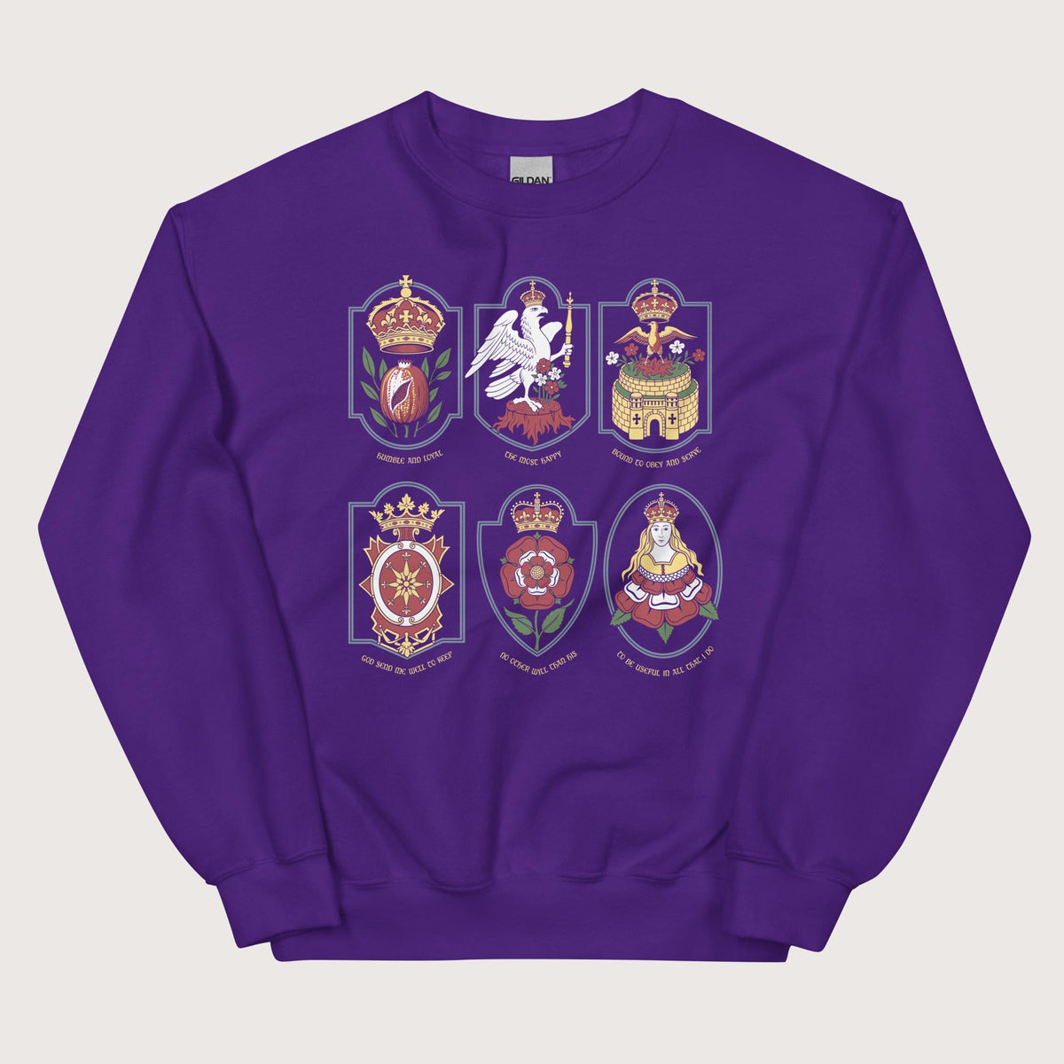 Purple Six Wives Badges Sweatshirt - history buff gift by HistoHead
