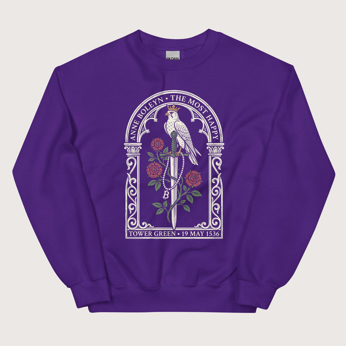 Purple Anne Boleyn Falcon Sweatshirt - history buff gift by HistoHead