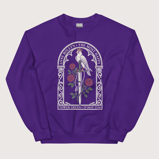 Purple Anne Boleyn Falcon Sweatshirt - history buff gift by HistoHead