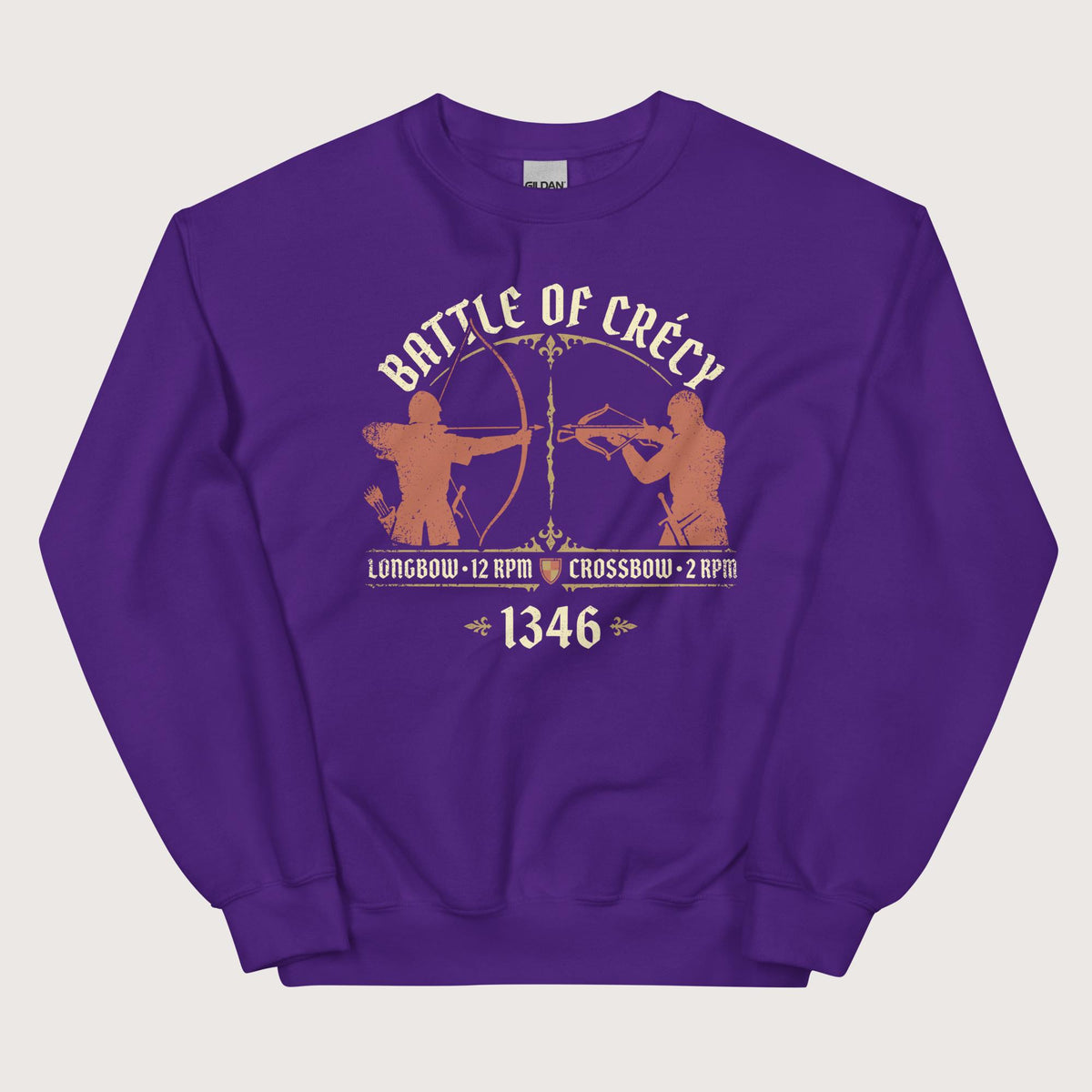 Purple Battle of Crecy 1346 Sweatshirt - history buff gift by HistoHead
