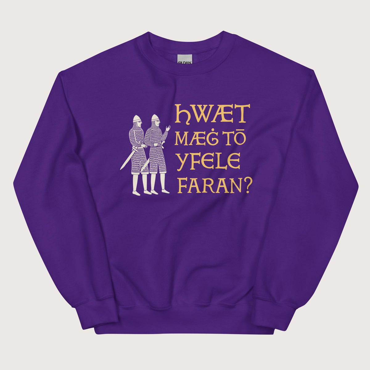 Purple What Could Possibly Go Wrong in Old English Sweatshirt - history buff gift by HistoHead