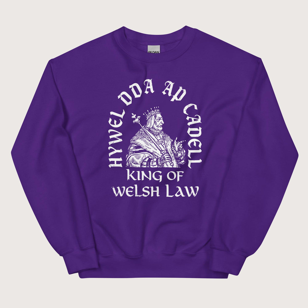 Purple Hywel Dda King of Welsh Law Sweatshirt - history buff gift by HistoHead