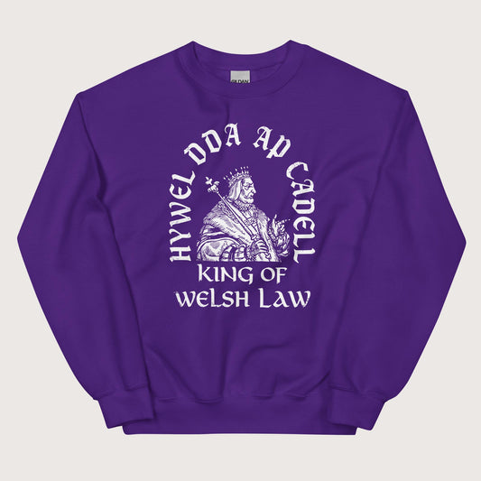 Purple Hywel Dda King of Welsh Law Sweatshirt - history buff gift by HistoHead