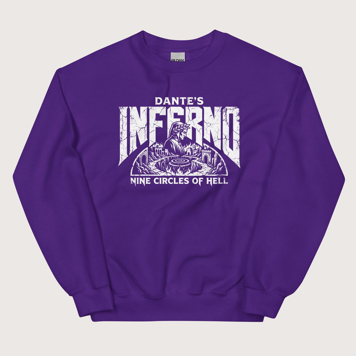 Purple Dante's Inferno Sweatshirt - history buff gift by HistoHead