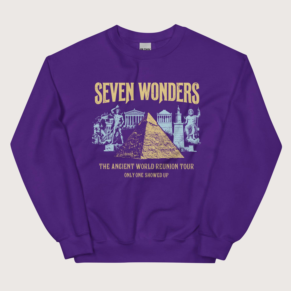 Purple Seven Wonders Reunion Tour Sweatshirt - history buff gift by HistoHead