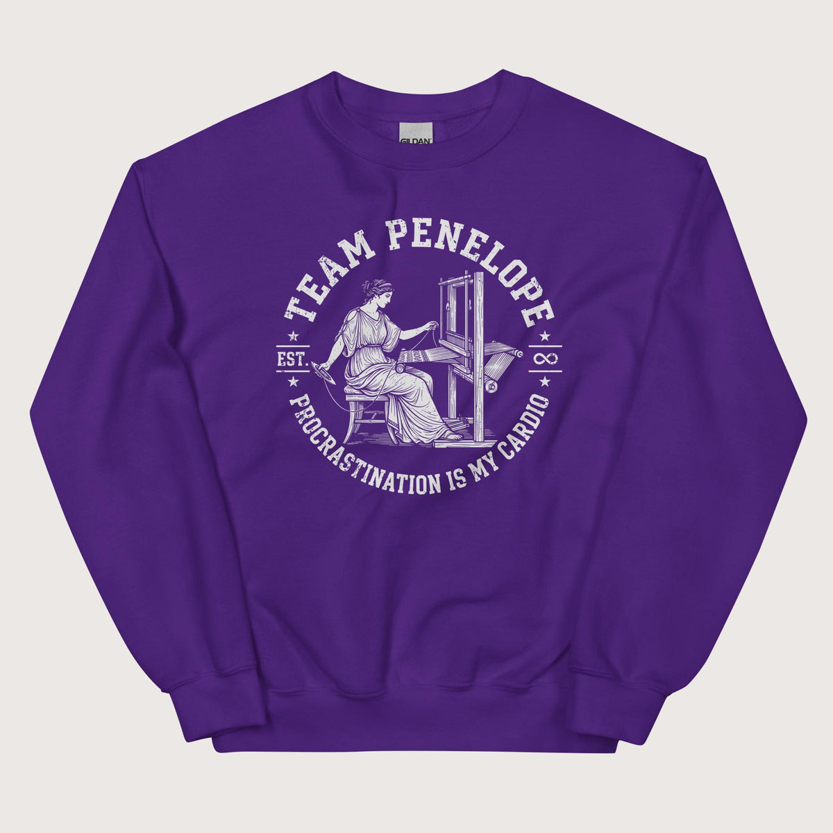 Purple Team Penelope Procrastination Sweatshirt - history buff gift by HistoHead