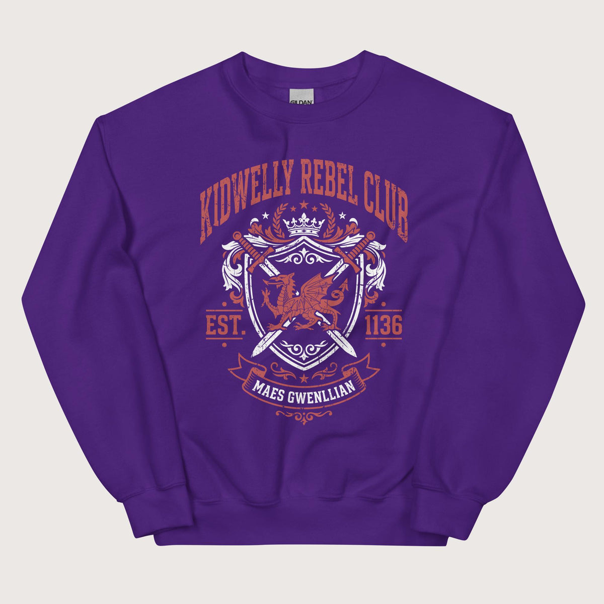 Purple Kidwelly Rebel Club Maes Gwenllian 1136 Sweatshirt - history buff gift by HistoHead