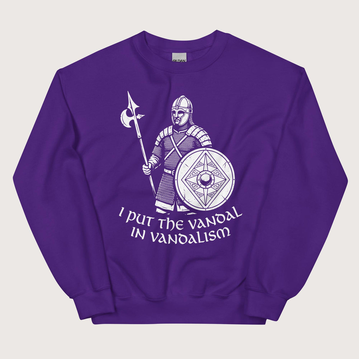 Purple Vandal in Vandalism Sweatshirt - history buff gift by HistoHead