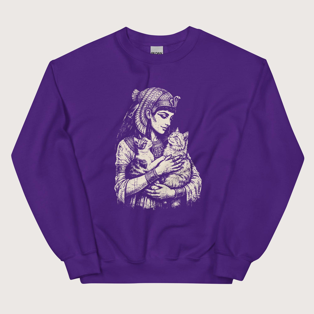 Purple Cleopatra's Cats Sweatshirt - history buff gift by HistoHead