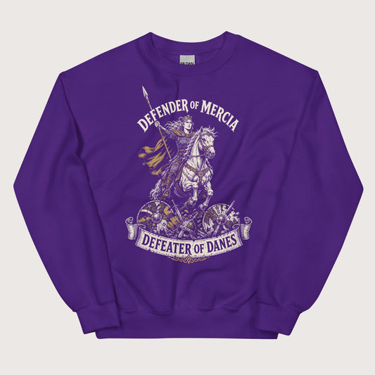 Purple Æthelflæd Defender of Mercia Sweatshirt - history buff gift by HistoHead
